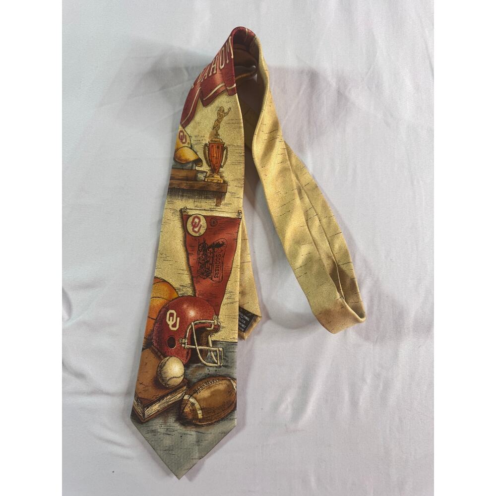 Oklahoma Sooners OU Eagles Wings Silk Tie Football NCAA Vintage Style Necktie - Picture 5 of 9